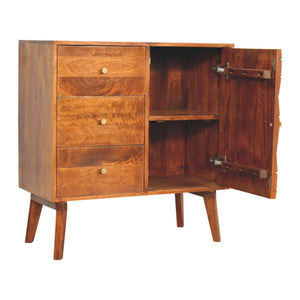 Chestnut Cubed Brass Inlay Cabinet - Living with Luxury