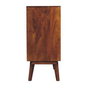Chestnut Cubed Brass Inlay Cabinet - Living with Luxury
