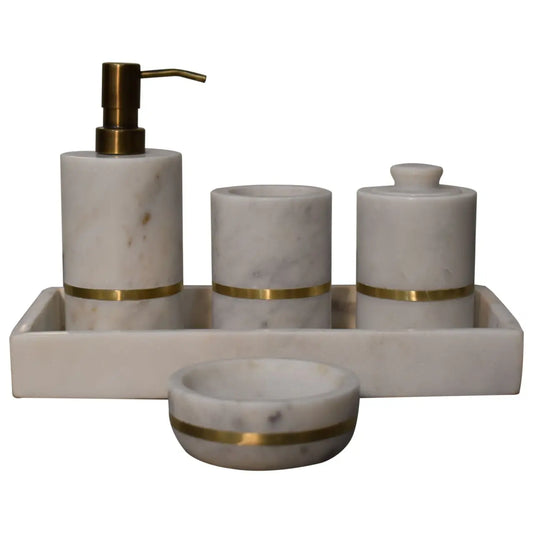 Brass Inlay Bathroom Set of 5 - Living with Luxury