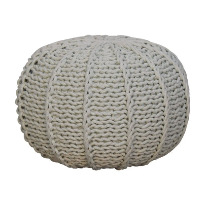 Grey Cable Pouffe - Living with Luxury