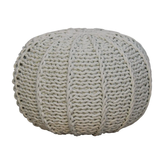Grey Cable Pouffe - Living with Luxury