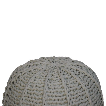 Grey Cable Pouffe - Living with Luxury