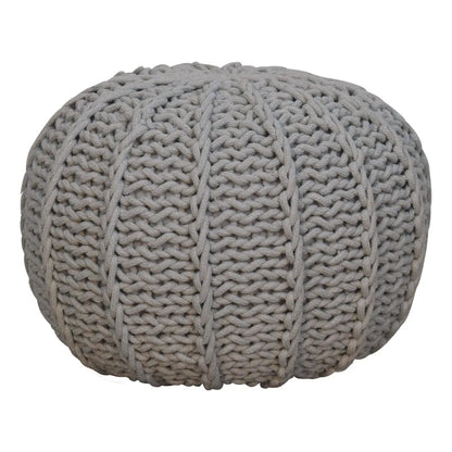 Grey Cable Pouffe - Living with Luxury