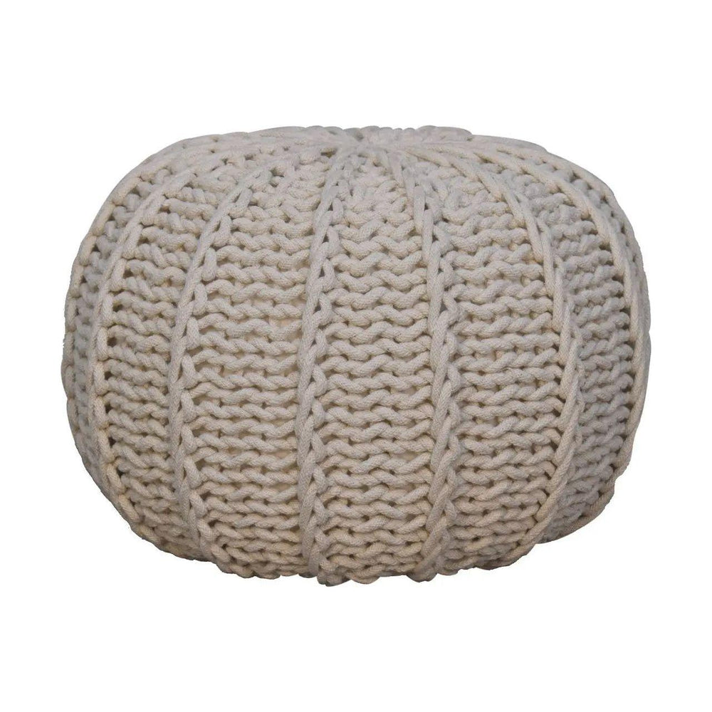 Cream Cable Pouffe