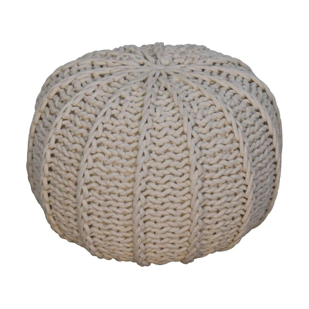Cream Cable Pouffe