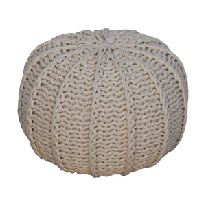 Cream Cable Pouffe