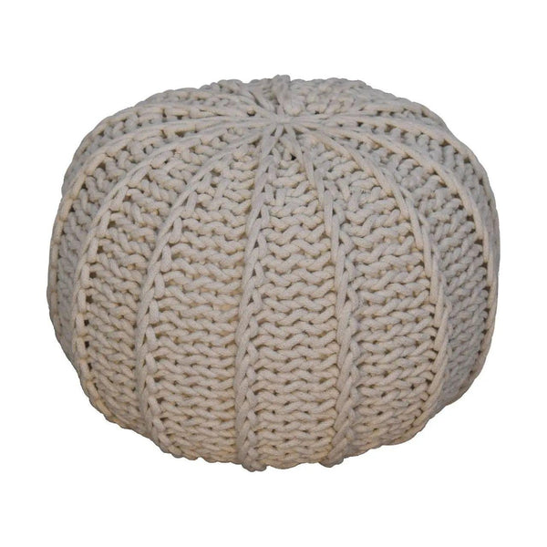 Cream Cable Pouffe