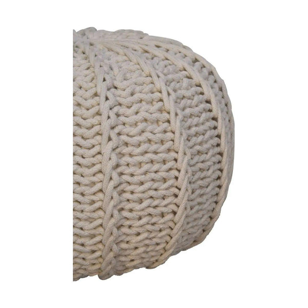 Cream Cable Pouffe