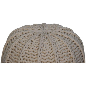 Cream Cable Pouffe