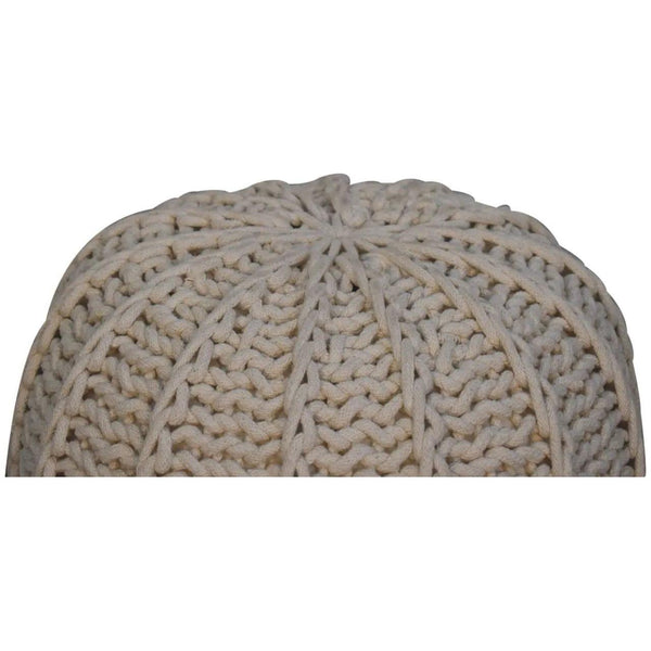Cream Cable Pouffe