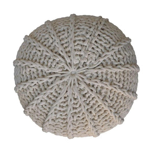 Cream Cable Pouffe