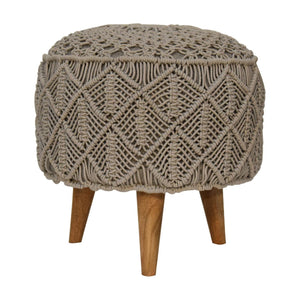 Crotchet Grey Footstool