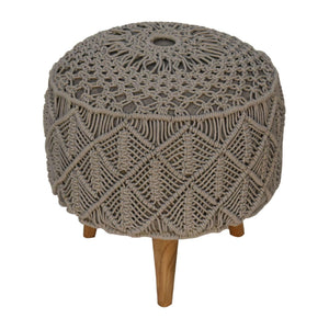 Crotchet Grey Footstool