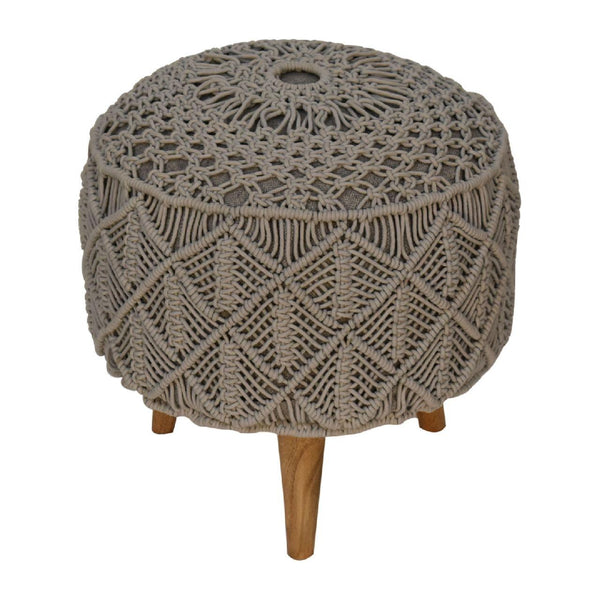 Crotchet Grey Footstool