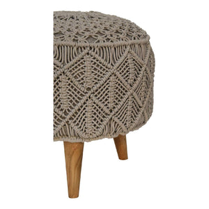 Crotchet Grey Footstool