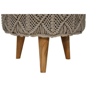 Crotchet Grey Footstool