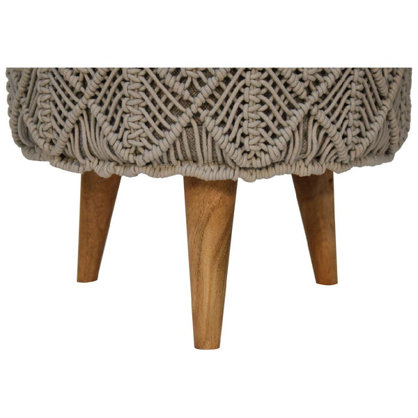 Crotchet Grey Footstool