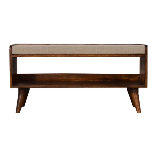 Mud Linen Nordic Storage Bench - Living with Luxury