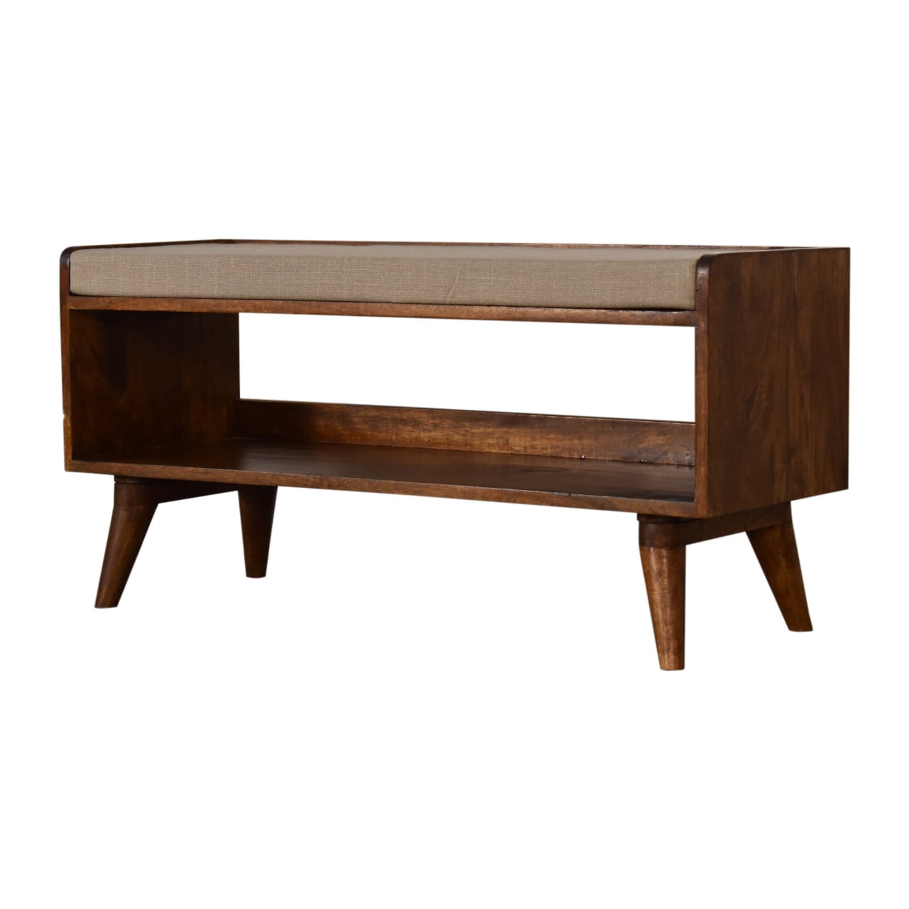 Mud Linen Nordic Storage Bench - Living with Luxury