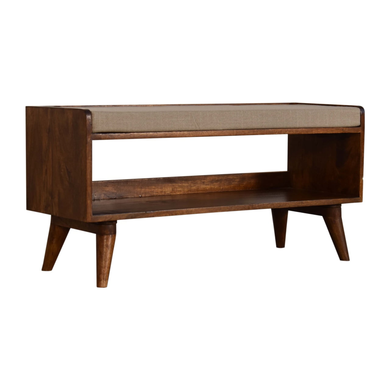 Mud Linen Nordic Storage Bench - Living with Luxury