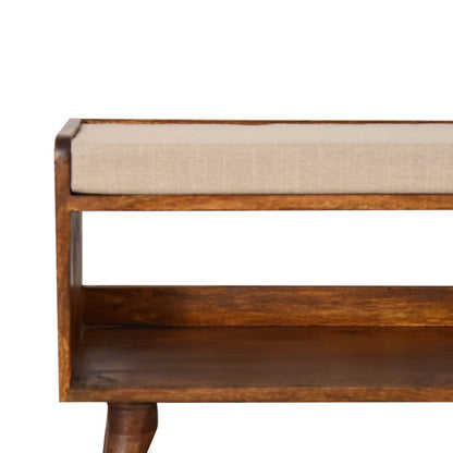Mud Linen Nordic Storage Bench - Living with Luxury