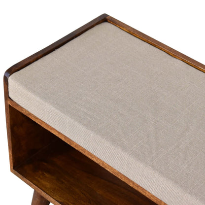 Mud Linen Nordic Storage Bench - Living with Luxury