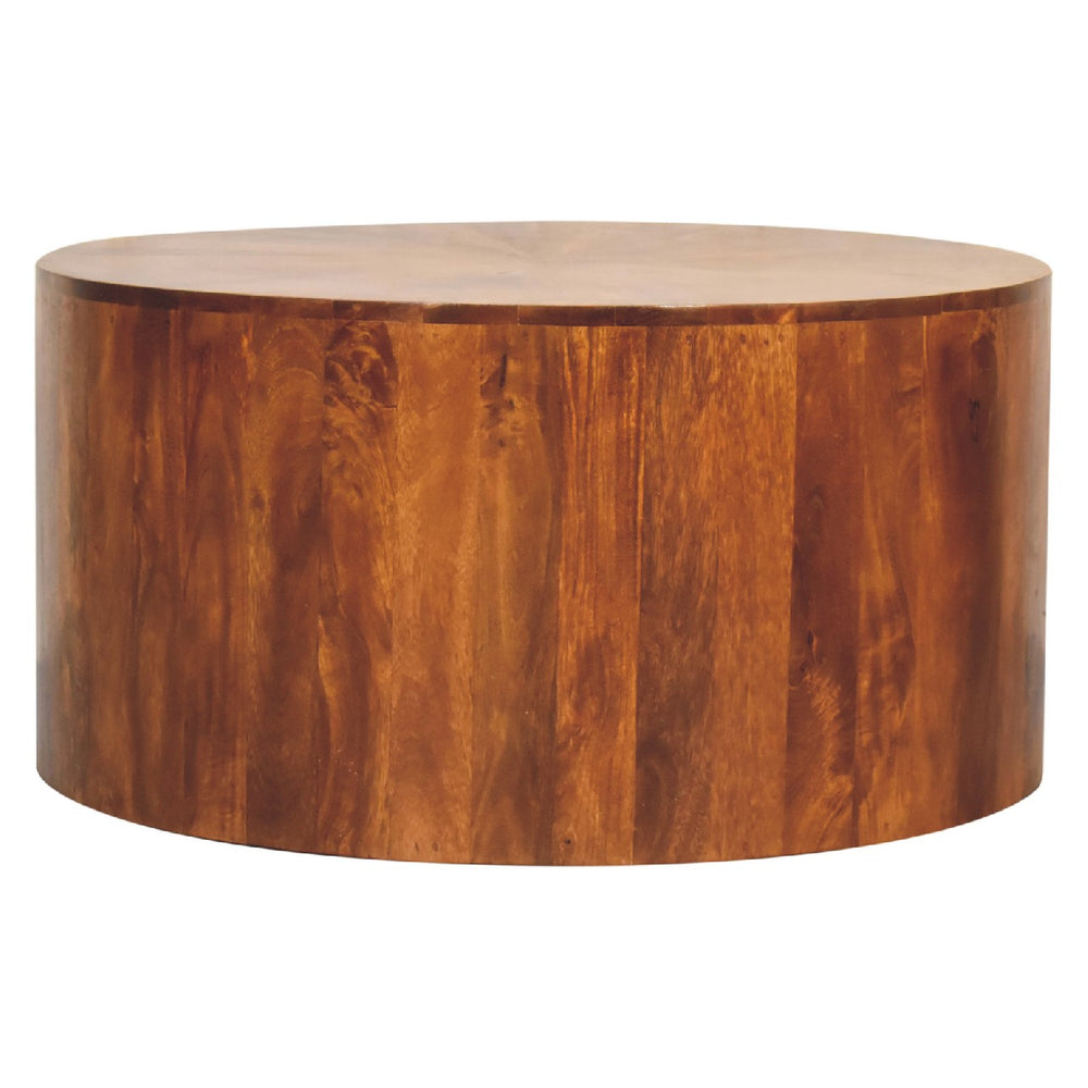 Chestnut Round Wooden Coffee Table - Living with Luxury