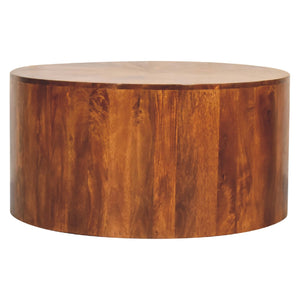 Chestnut Round Wooden Coffee Table - Living with Luxury