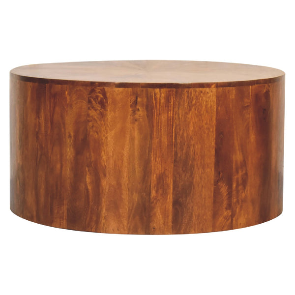 Chestnut Round Wooden Coffee Table - Living with Luxury
