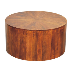 Chestnut Round Wooden Coffee Table - Living with Luxury