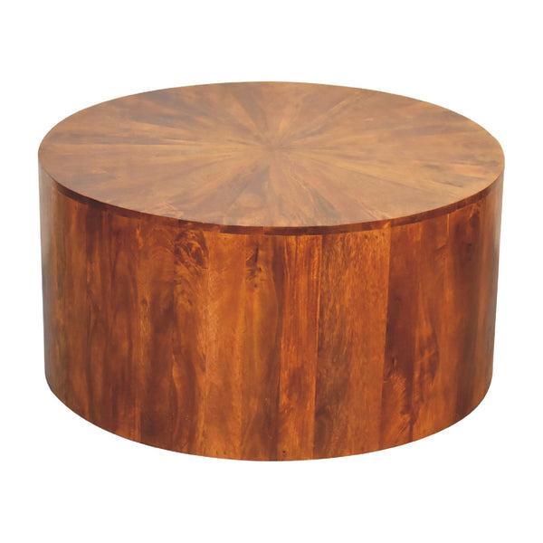 Chestnut Round Wooden Coffee Table - Living with Luxury