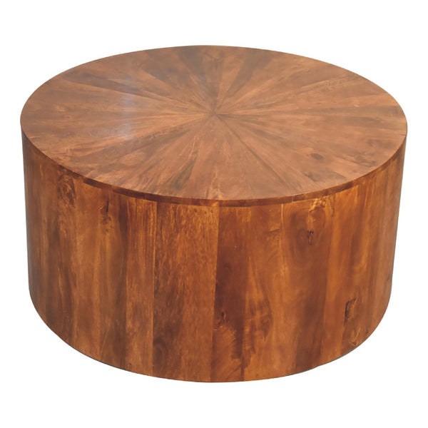 Chestnut Round Wooden Coffee Table - Living with Luxury