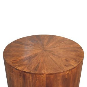 Chestnut Round Wooden Coffee Table - Living with Luxury