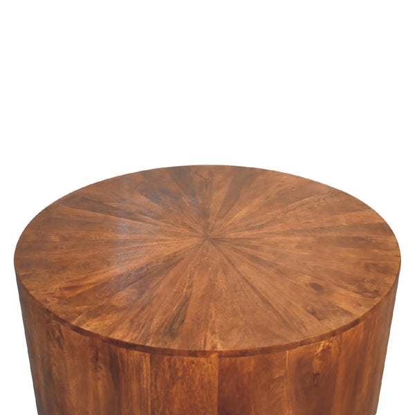 Chestnut Round Wooden Coffee Table - Living with Luxury