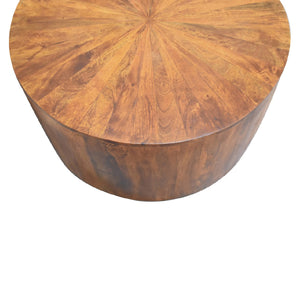 Chestnut Round Wooden Coffee Table - Living with Luxury