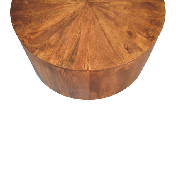 Chestnut Round Wooden Coffee Table - Living with Luxury