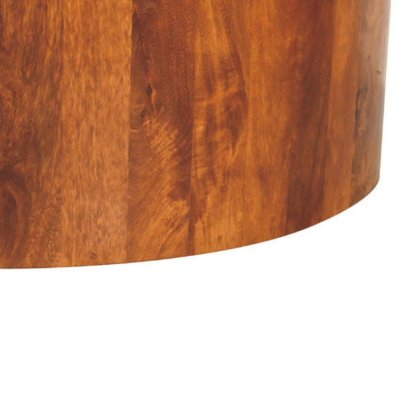 Chestnut Round Wooden Coffee Table - Living with Luxury