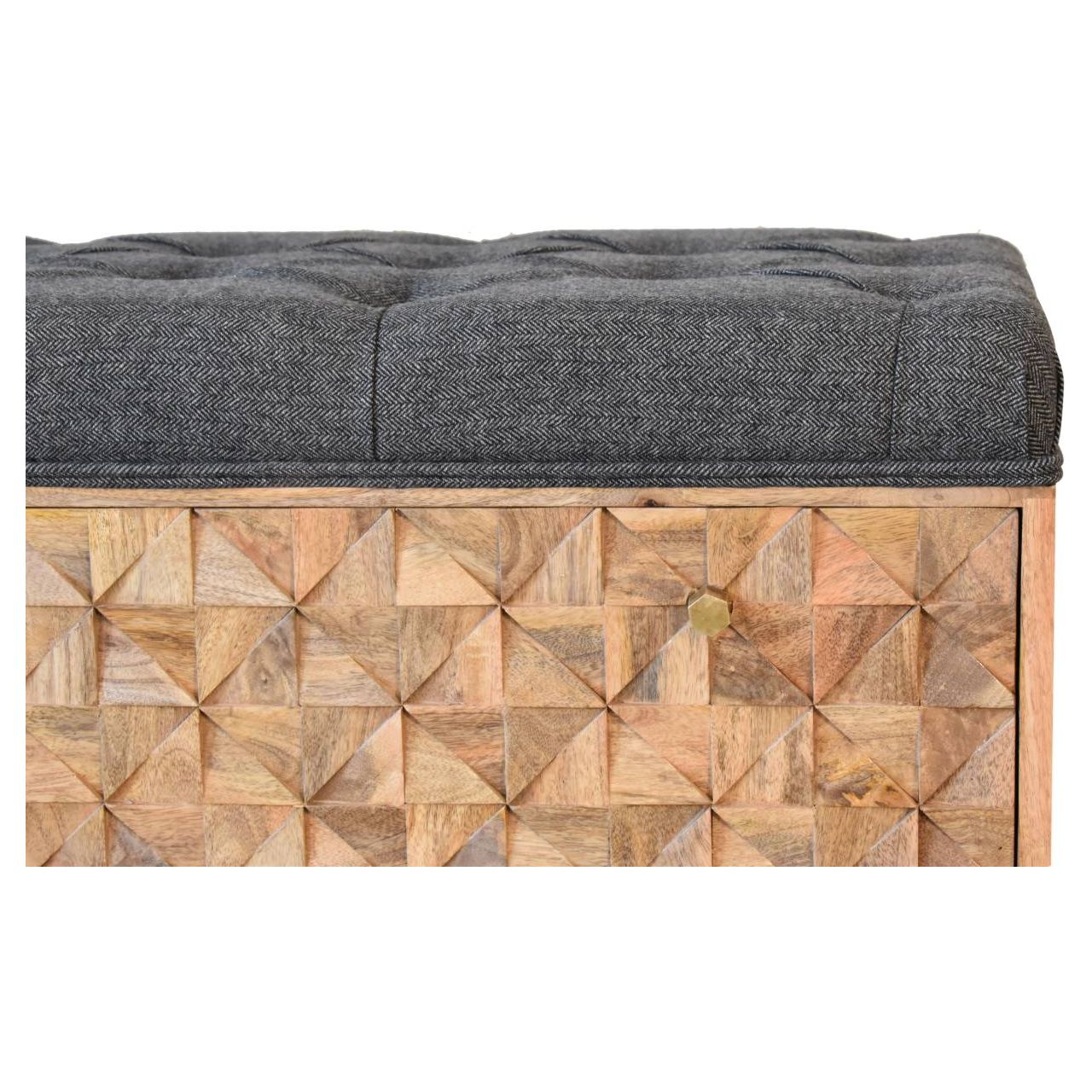 'U' Black Tweed Pineapple Bench Living with Luxury