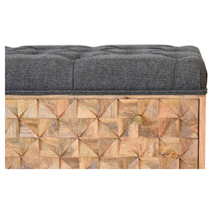 'U' Black Tweed Pineapple Bench