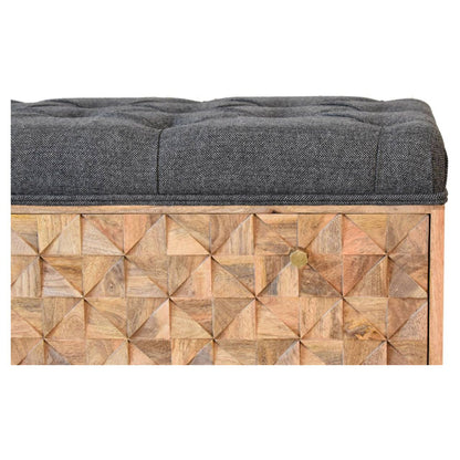 'U' Black Tweed Pineapple Bench Living with Luxury