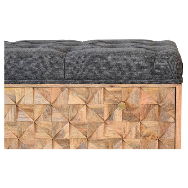 'U' Black Tweed Pineapple Bench