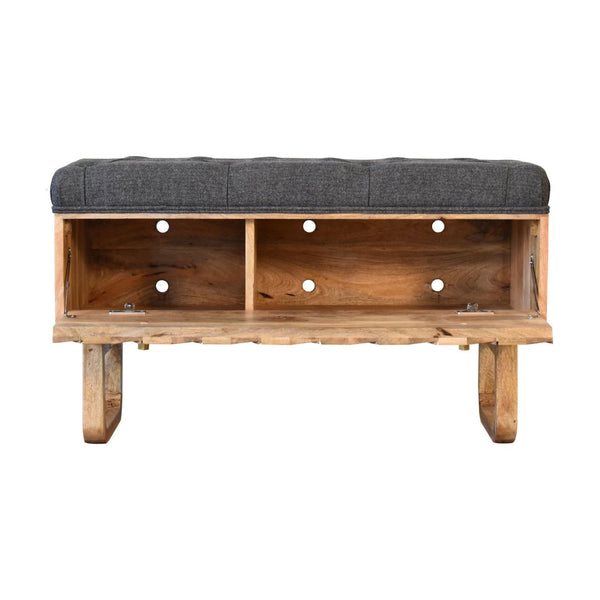 'U' Black Tweed Pineapple Bench
