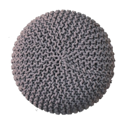 Keeva Grey Round Footstool - Living with Luxury