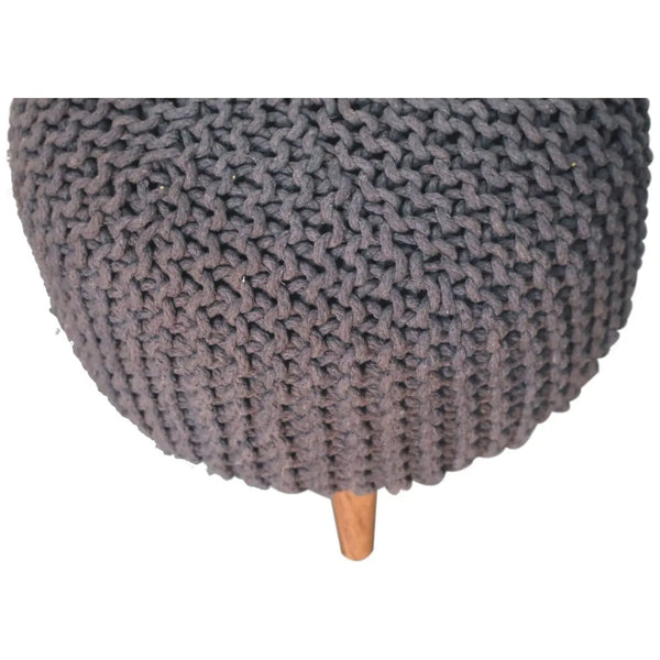 Keeva Grey Round Footstool