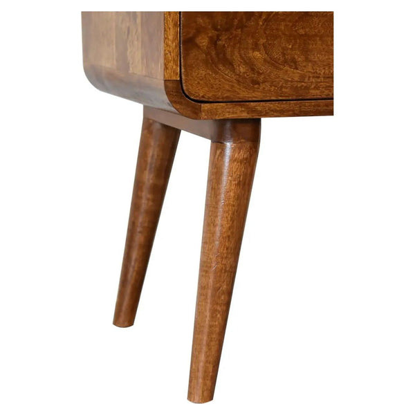 Curved Chestnut Bedside