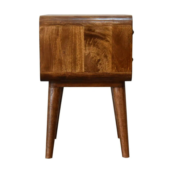 Curved Chestnut Bedside