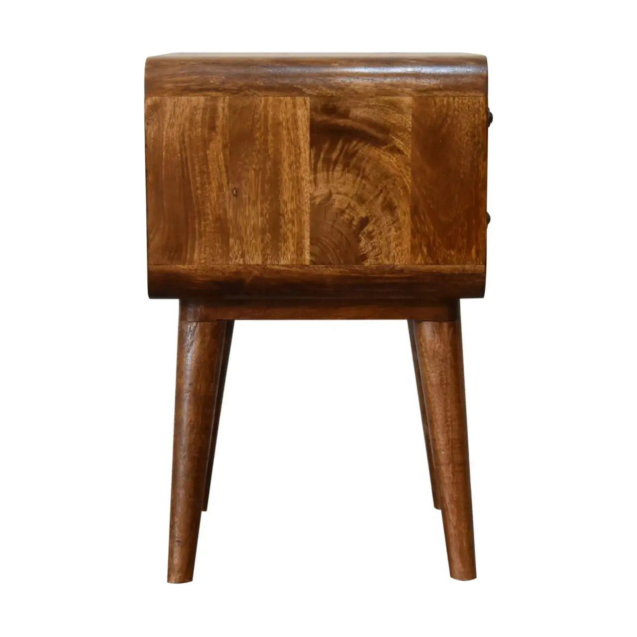 Curved Chestnut Bedside