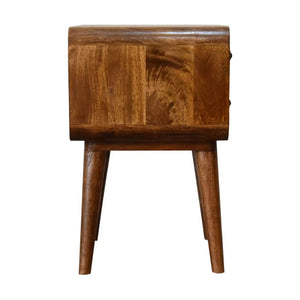 Curved Chestnut Bedside
