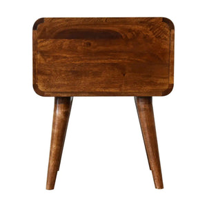 Curved Chestnut Bedside