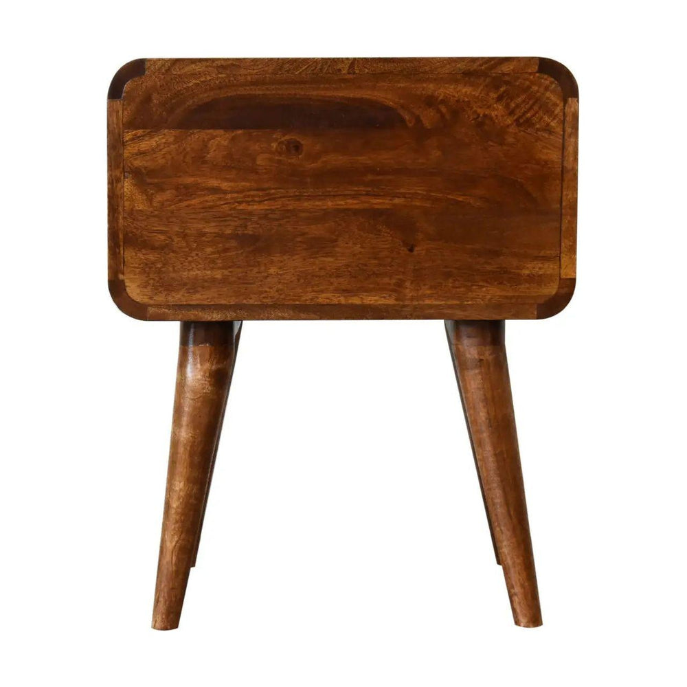 Curved Chestnut Bedside